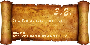 Stefanovics Emília névjegykártya